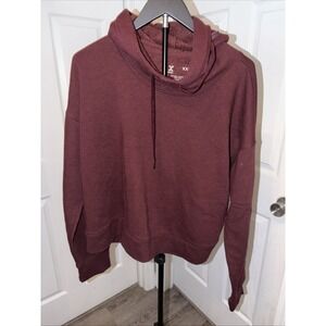 Xersion Women's XXL Pullover Hoodie Burgundy Brushed Fleece Athleisure Layer